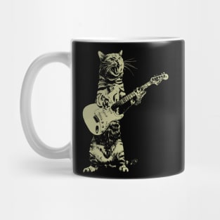 Cat playing guitar Mug